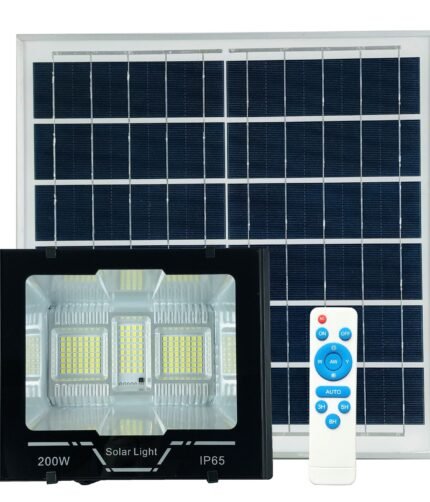 Autonominis šviestuvas su saulės baterija ir šviesos jutikliu 200W