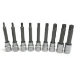 1/2" + 3/8" Galvučių su antgaliais rinkinys (RIBE) 9vnt.