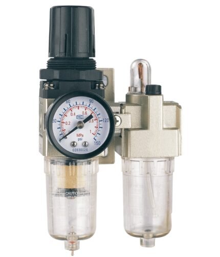 Oro srauto reguliatorius 1/4" su filtru ir tepaline