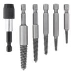 Užlūžusių varžtų išsukėjų rinkininys 1/4" HEX 6vnt. (smulkus sriegis)
