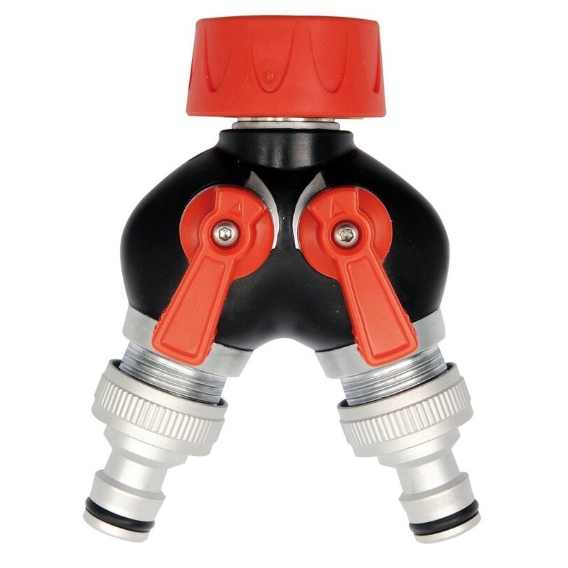 Paskirstytojas dvišakis čiaupui-laistymo žarnai 3/4"