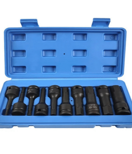 1/2" Prailgintų smūginių galvučių su antgaliais rinkinys (HEX) 10vnt.