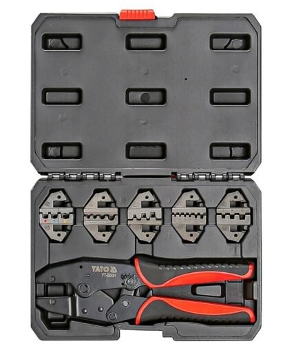 Replės laidų užspaudimui su keičiamais antgaliais