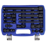 Smūginių prailgintojų ir adapterių rinkinys 1/4"+3/8"+1/2" 18vnt.