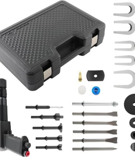 Pneumatinis plaktukas su traukių ir šarnyrų nuėmėjų rinkiniu 25vnt.