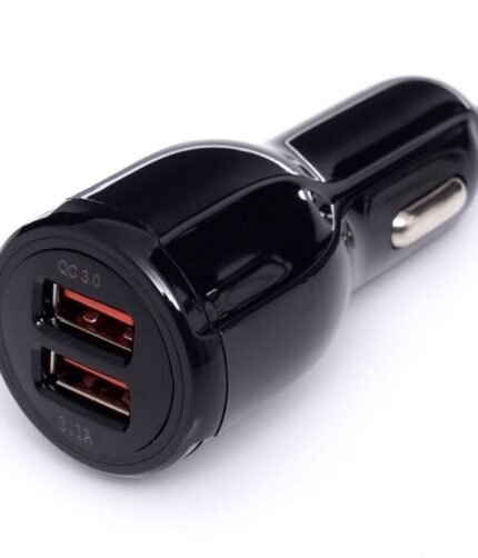 Įkroviklis automobilinis greito krovimo 12V/24V, USB/3.1A + USB/QC3.0