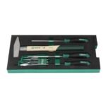 Padėklas. Plaktuko, kaltų ir smūginių atsuktuvų rinkinys 9vnt.