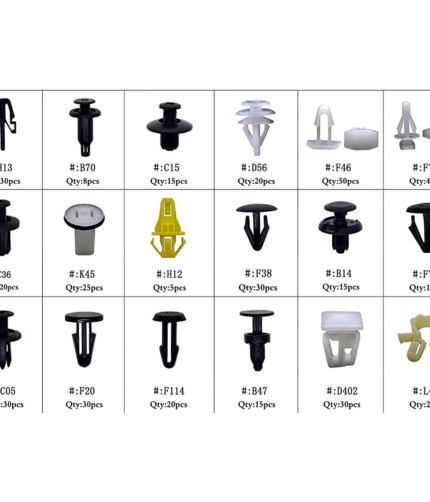 Automobilio apdailos plastikinių laikiklių rinkinys (418vnt)