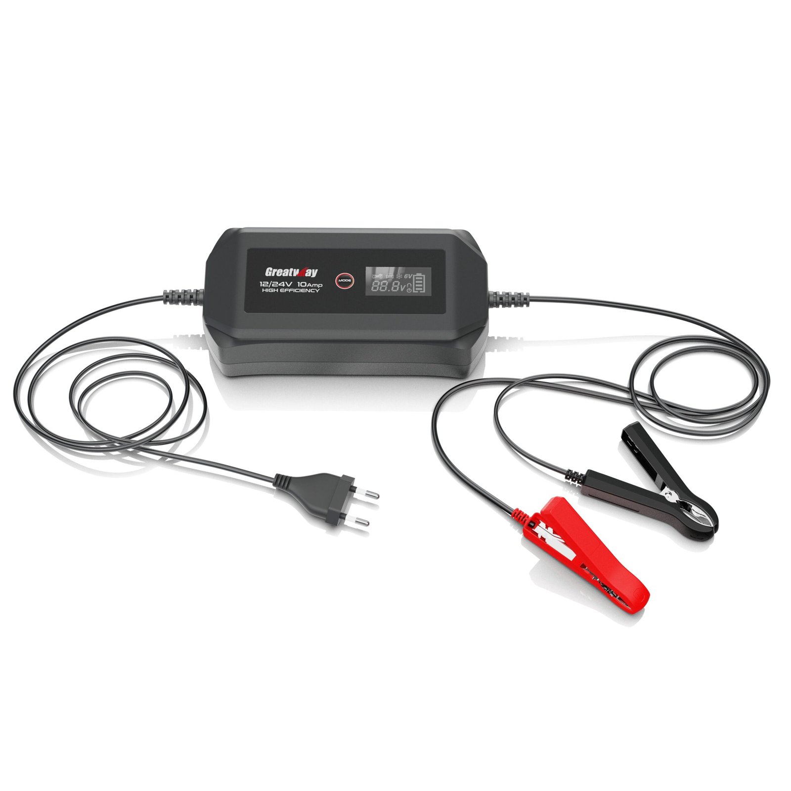 Įkroviklis akumuliatoriui automatinis LCD 12/24V 10A 240Ah
