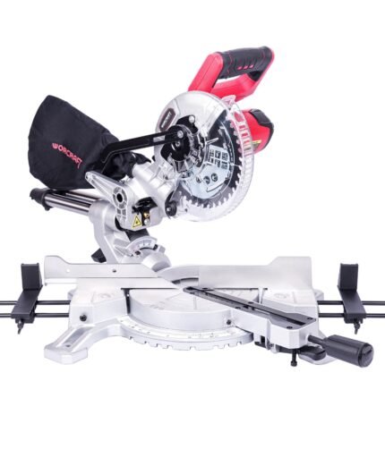 Akumuliatorinės skersinio pjovimo staklės WORCRAFT 185mm 20V LI-ION