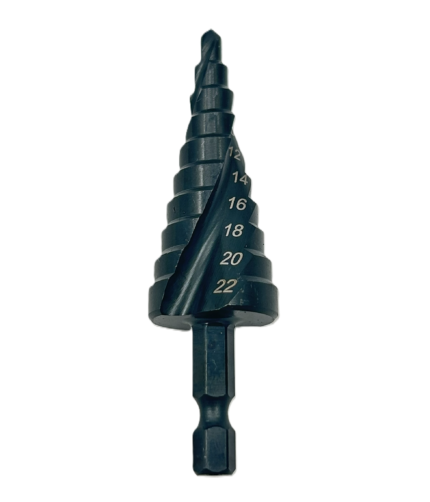 Grąžtas pakopinis HSS 4.0-22.0mm (Co) 1/4" (HEX)