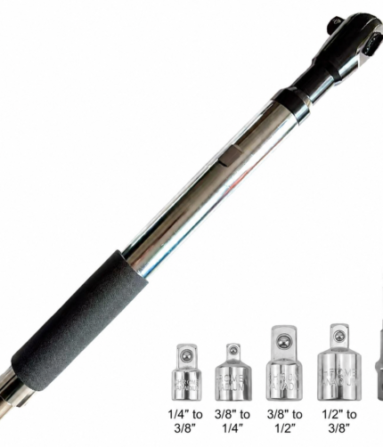 Ofsetinis prailginamasis veržliaraktis 1/2" su adapteriais