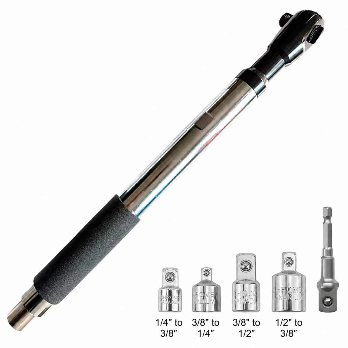Ofsetinis prailginamasis veržliaraktis 1/2" su adapteriais