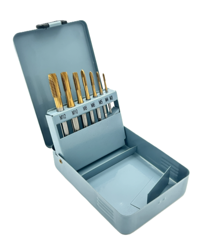 Sriegiklių rinkinys M3-M12 HSS M35 su TiN danga (7vnt)